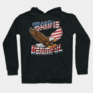 4th of July Bald Is Beautiful Bald Eagle Men Women Gift Hoodie